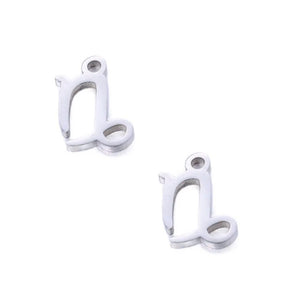 SNC10-SN10: Stainless Steel Zodiac Charm - Capricorn - 9.5mm - 2PPK
