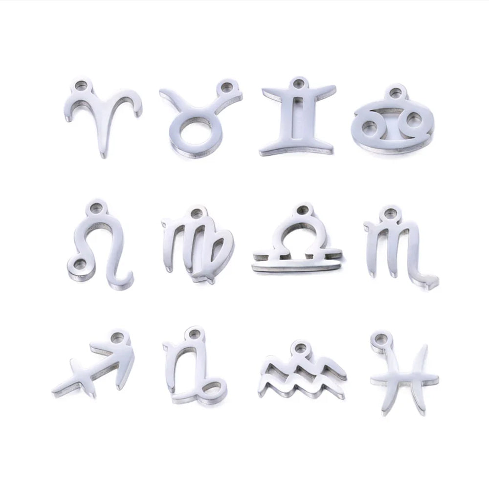 SNC10-SN6: Stainless Steel Zodiac Charm - Virgo - 9.5mm - 2PPK