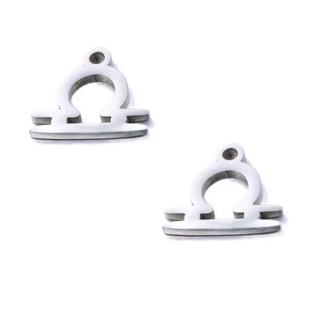 SNC10-SN7: Stainless Steel Zodiac Charm - Libra - 9.5mm - 2PPK