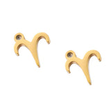 SNC10-SNG1: Stainless Steel Zodiac Charm - Aries -  Gold - 9.5mm - 2PPK