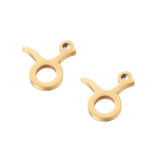 SNC10-SNG2: Stainless Steel Zodiac Charm - Taurus -  Gold - 9.5mm - 2PPK