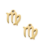 SNC10-SNG6: Stainless Steel Zodiac Charm - Virgo -  Gold - 9.5mm - 2PPK