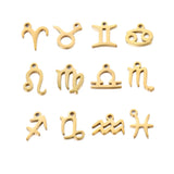 SNC10 - SNG7: Stainless Steel Zodiac Charm - Libra - Waterproof Gold - 9.5mm - 2PPK