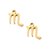 SNC10-SNG8: Stainless Steel Zodiac Charm - Scorpio -  Gold - 9.5mm - 2PPK