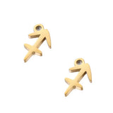 SNC10-SNG9: Stainless Steel Zodiac Charm - Sagittarius -  Gold - 9.5mm - 2PPK