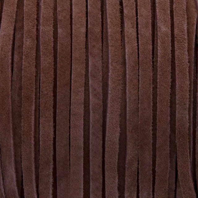 SOS25-2002: Suede Lace Card Medium Brown 3mm 25yds