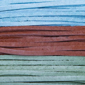 SPS08-2980: Suede Cord Combo 2.5mm Aqua/Rust/Kiwi 8ft each