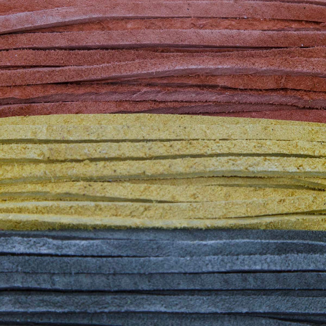 SPS08-2995:  Suede Cord Combo 2.5mm Olive/Rust/Gold 8ft each