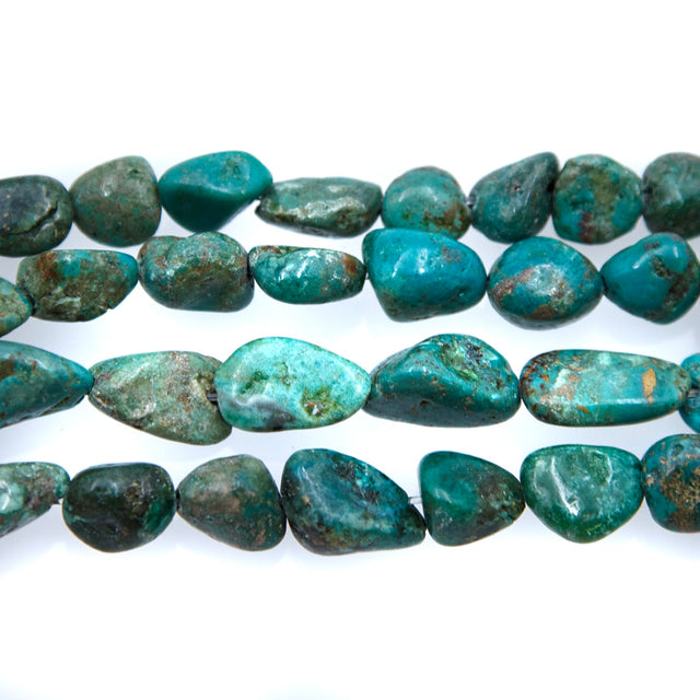 ST413-NG1: 8-12mm Turquoise Nugget 15 Inch String