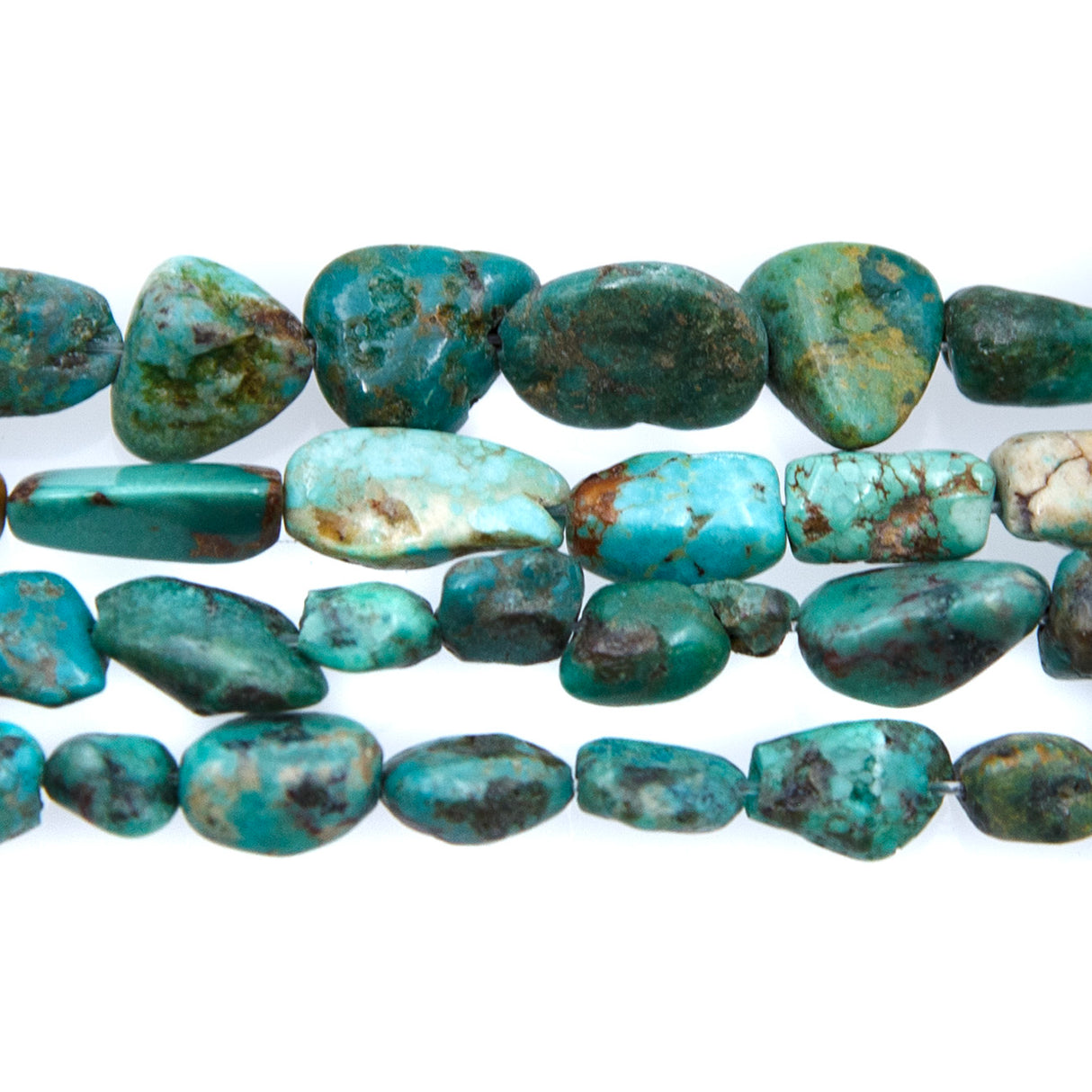 ST413-NG2: 6-10mm Turquoise Nugget/Flake 15 Inch String