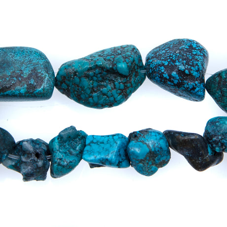 ST413-NG3: 8-16mm Turquoise Nugget 15 Inch String