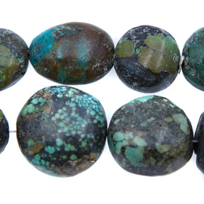 ST413-NG7: 15-40mm Oval Turquoise Nugget 15 Inch String