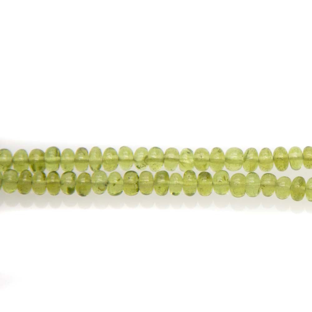 ST415-NECK2: Peridot 5-6mm Smooth Rondelle Necklace