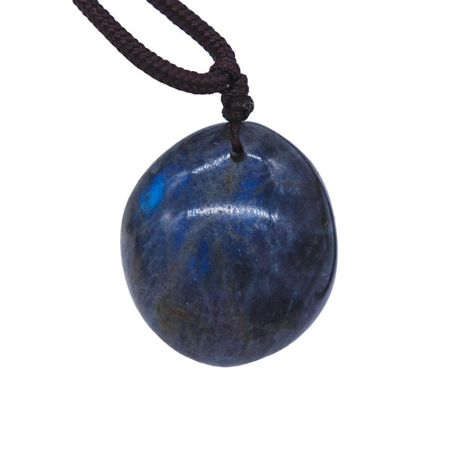 ST456-NKL: Labradorite Pendant Necklace 30mm Avg 1pc