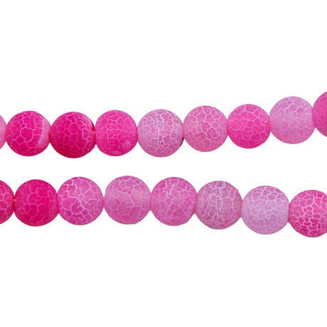 ST5557: Crackle Agate Pink Matte Round 8mm