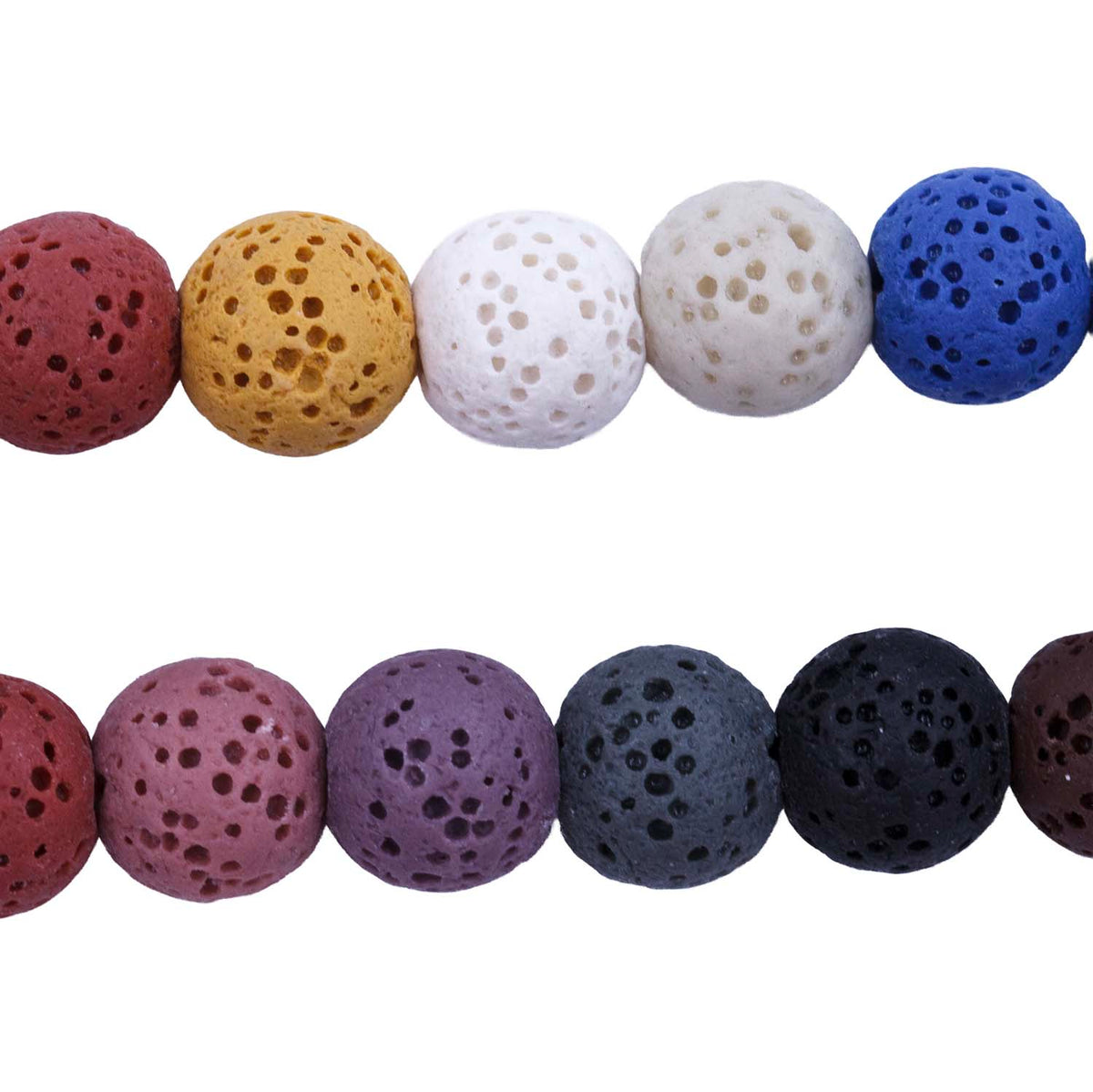 ST5702-MX: Dyed Lava Bead– Multi Color 8mm - One Strand