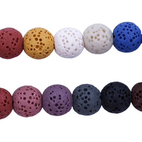 ST5702-MX: Dyed Lava Bead– Multi Color 8mm - One Strand