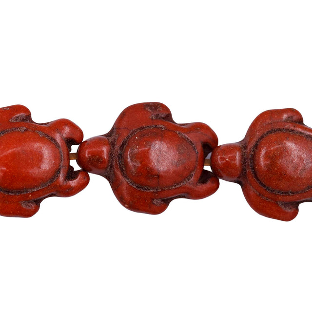 ST612-COTR: 15x18mm Coffee Magnesite Turtle Beads 15.5"