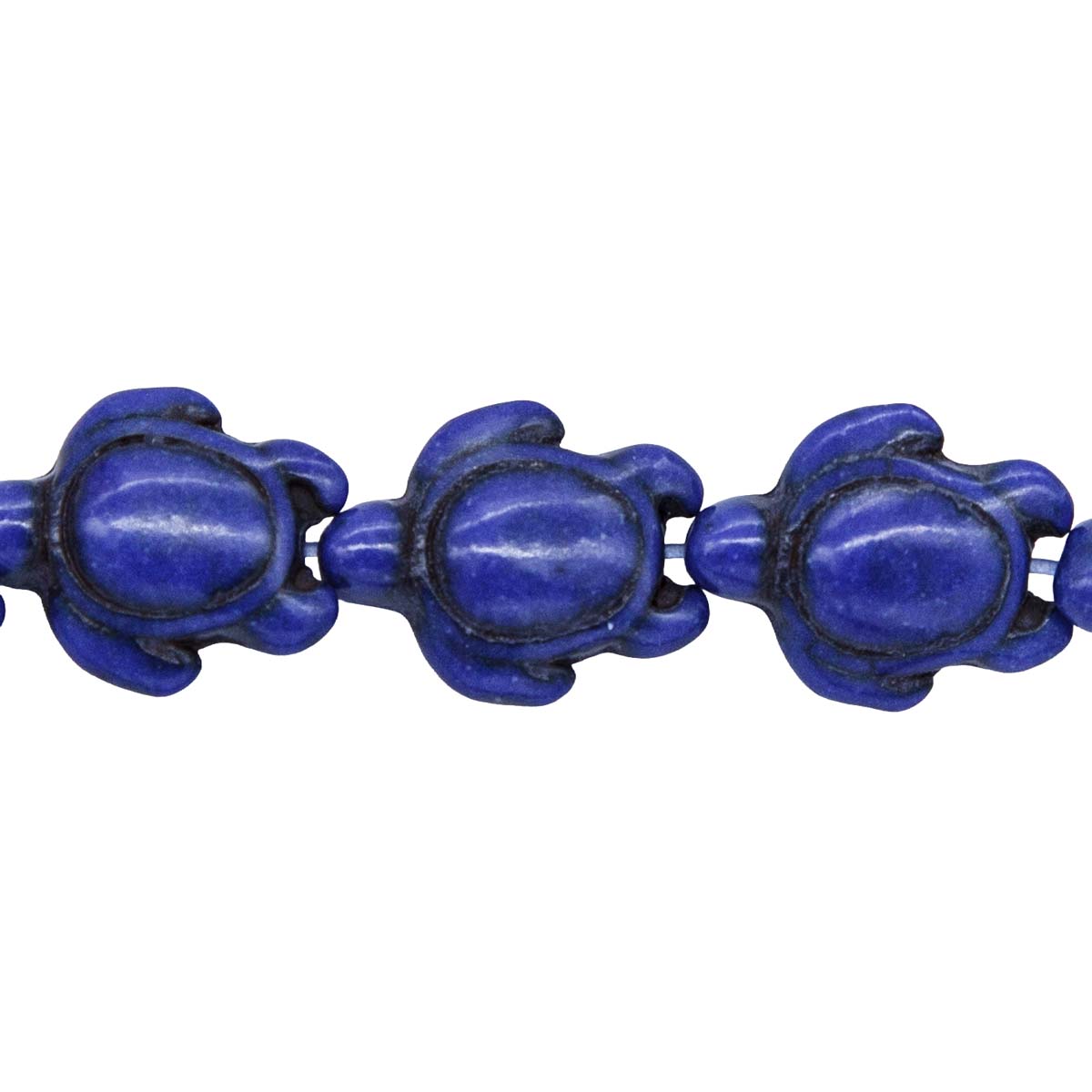 ST612-DBTR: Magnesite Turtle Beads Dark Blue 15x18mm 15.5"