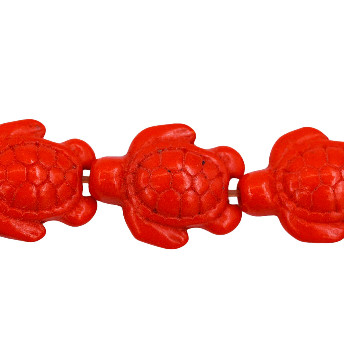 ST612-OTR: 15x18mm Orange Magnesite Turtle Beads 15.5"