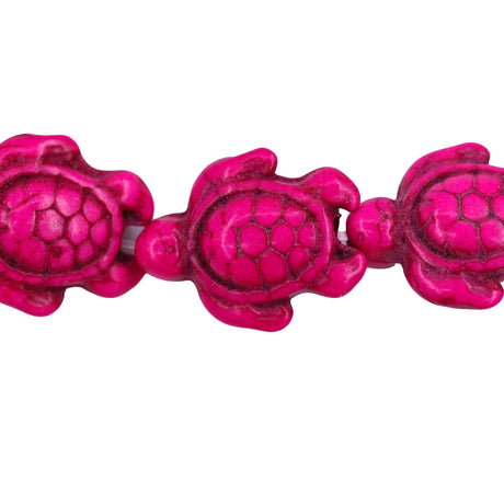 ST612-PTR: 15x18mm Pink Magnesite Turtle Beads 15.5"