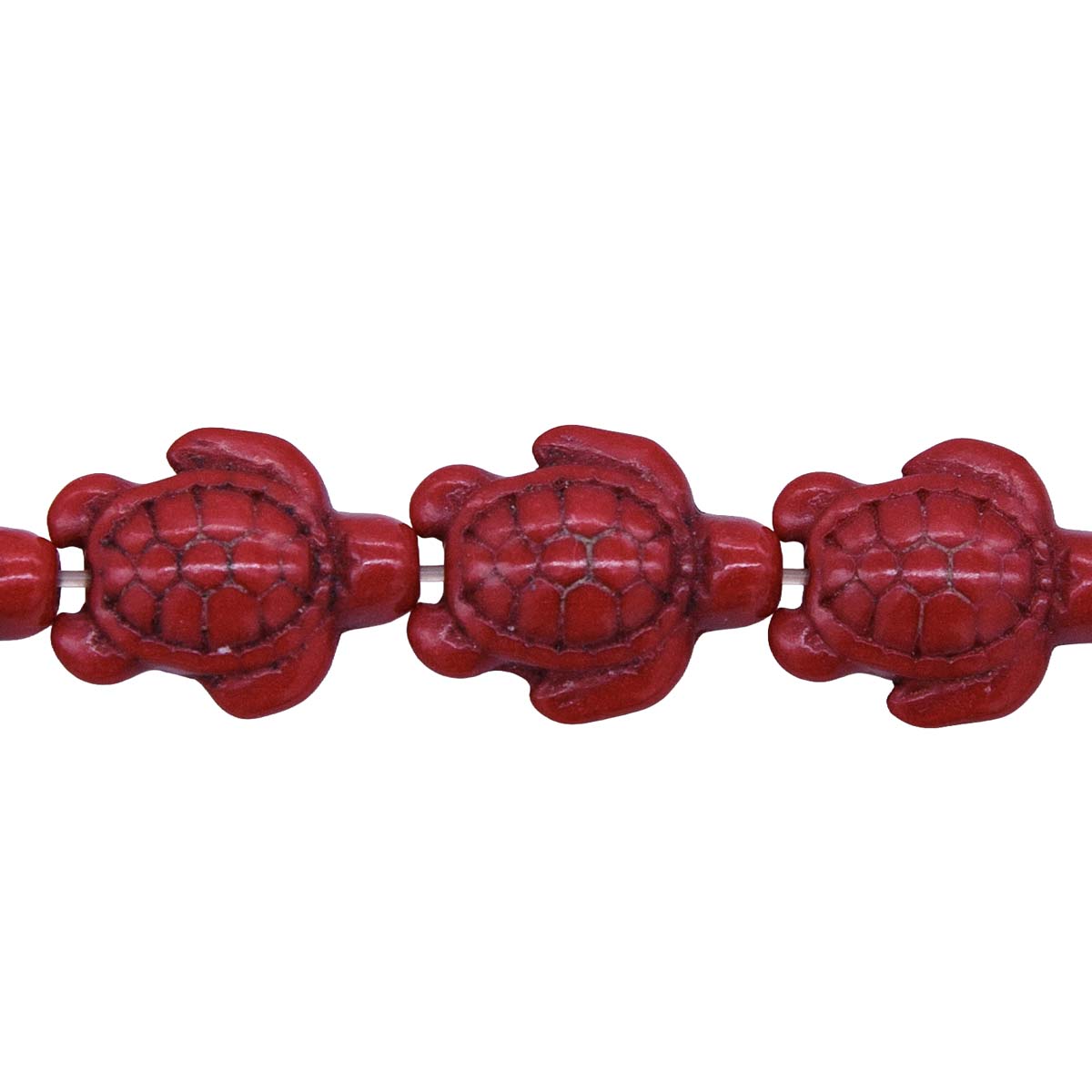 ST612-RTR: 15x18mm Red Magnesite Turtle Beads 15.5"