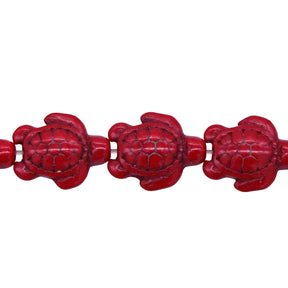 ST612-RTR: 15x18mm Red Magnesite Turtle Beads 15.5"