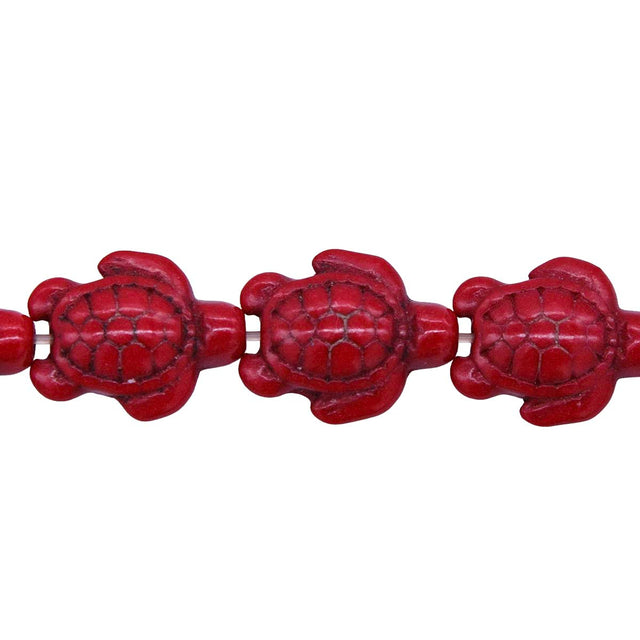 ST612-RTR: 15x18mm Red Magnesite Turtle Beads 15.5"
