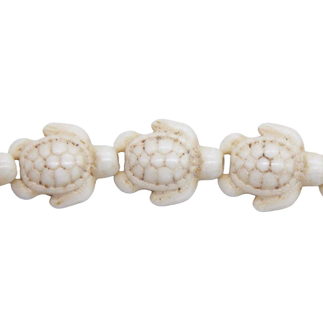 ST612-WTR: 15x18mm White Magnesite Turtle Beads 15.5"