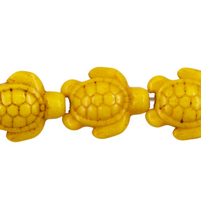 ST612-YTR: 15x18mm Yellow Magnesite Turtle Beads 15.5"