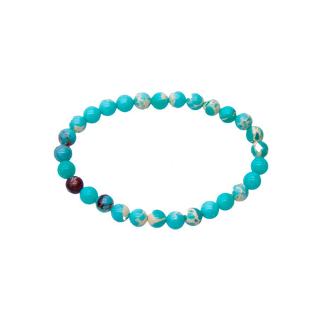 STB223-6: Stretch Bracelet Seafoam Green Mosaic Quartz 6mm Round