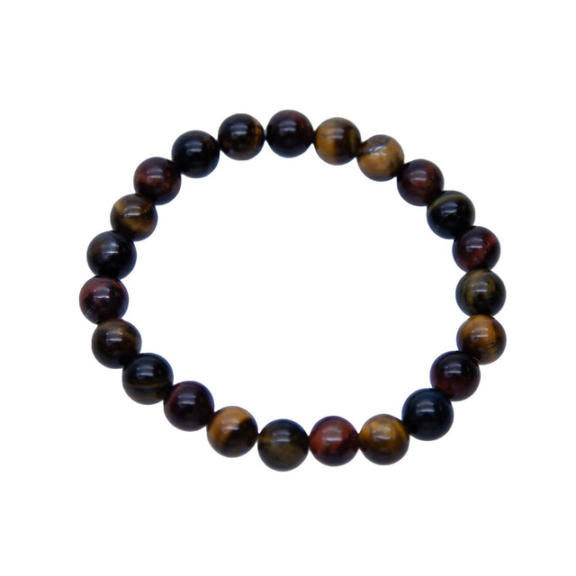 STB400-MX8: Stretch Bracelet Multi-Tiger Eye 8mm Round