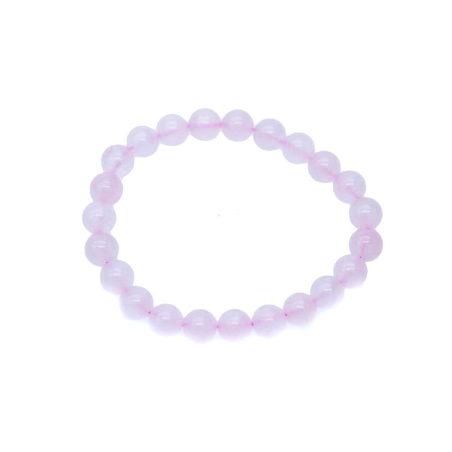 STB402-8: Stretch Bracelet Rose Quartz 8mm Round