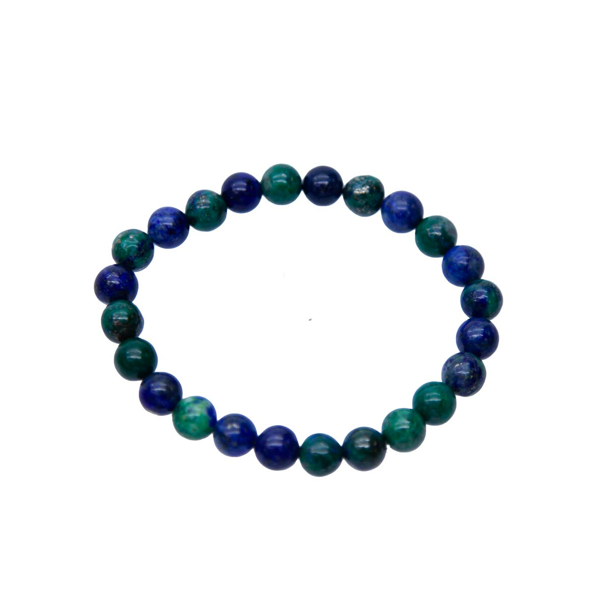 STB404-AZ8: Stretch Bracelet Azurite malachite 8mm Round