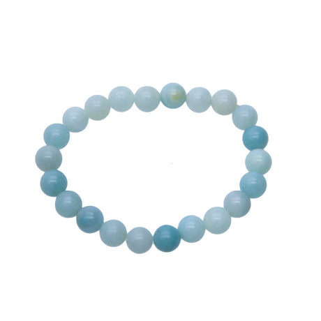 STB436-8: Stretch Bracelet Amazonite 8mm Round