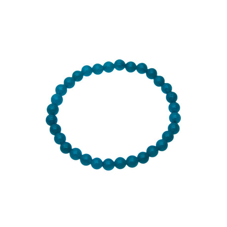 STB610-G6: Stretch Bracelet Teal Green Candy "Jade" 6mm Round