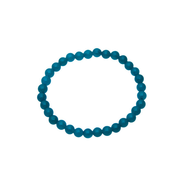 STB610-G6: Stretch Bracelet Teal Green Candy "Jade" 6mm Round