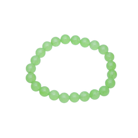 STB610-L8: Stretch Bracelet Lime Green Candy "Jade" 8mm Round