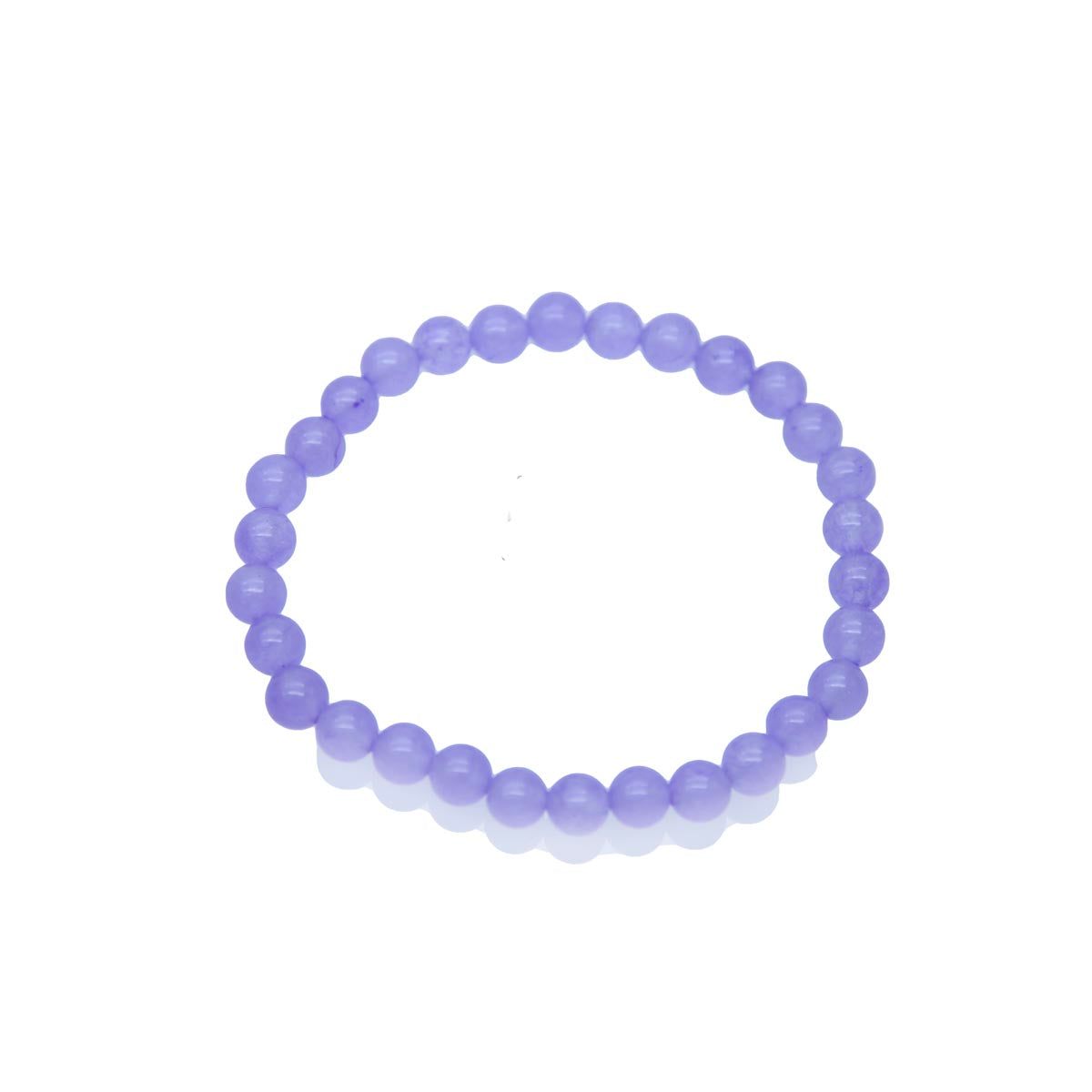 STB610-P6: Stretch Bracelet Lavender Candy "Jade" 6mm Round