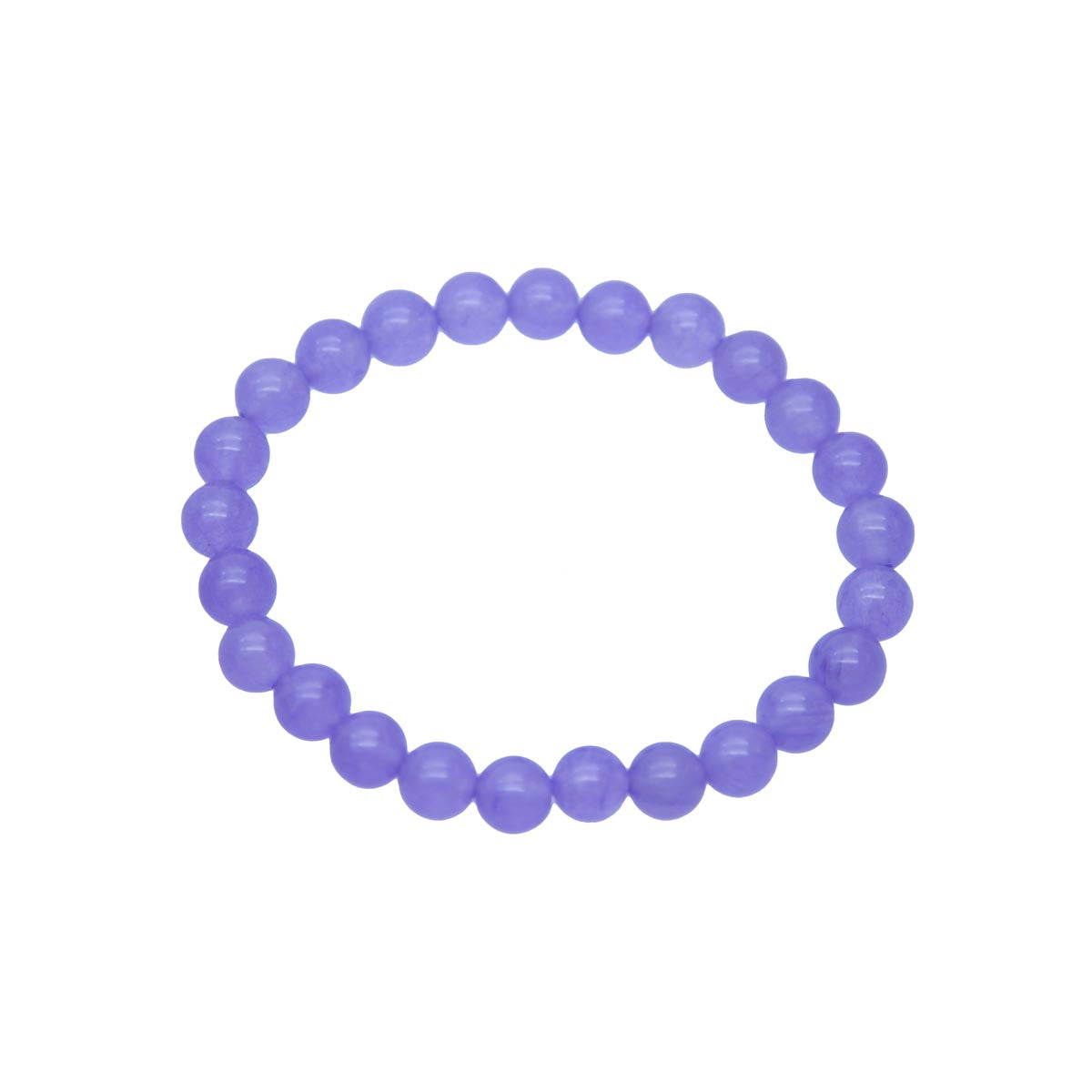 STB610-P8: Stretch Bracelet Lavender Candy "Jade" 8mm Round
