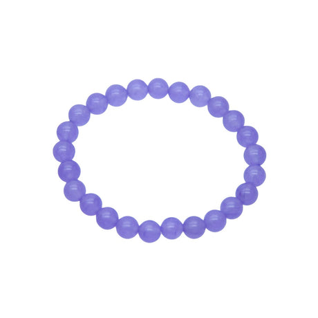 STB610-P8: Stretch Bracelet Lavender Candy "Jade" 8mm Round