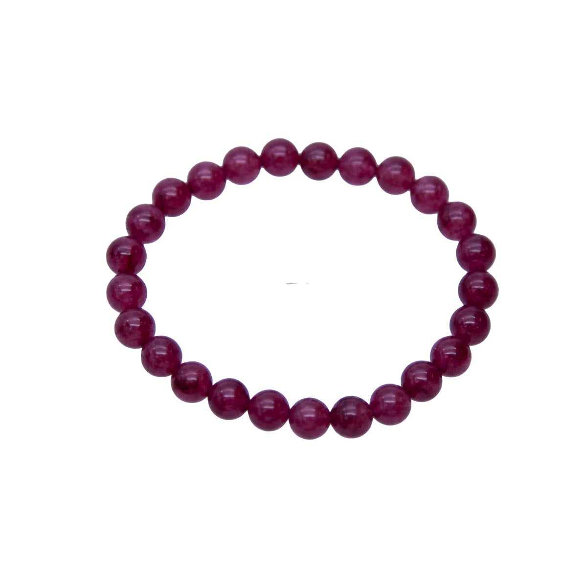 STB610-R8: Stretch Bracelet Ruby Candy "Jade" 8mm Round