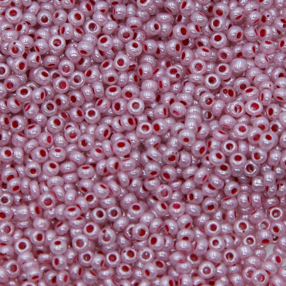 SV100-108: Vintage Venetian Seed Bead Strawberry Luster Colorlined 10/0 - 250 Grams