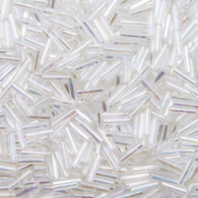 SV100-122: Vin Ven Bugle Crystal AB SQ Hole 8mm - 250GM