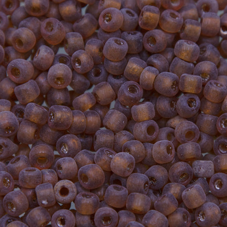 SV100-141: Vintage Venetian Seed Bead Trans Topaz Frosted 5/0 - 250 Grams