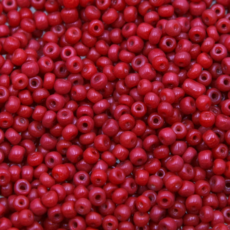 SV100-60: Vintage Venetian Seed Bead OP Brick Red 8/0 - 250 Grams