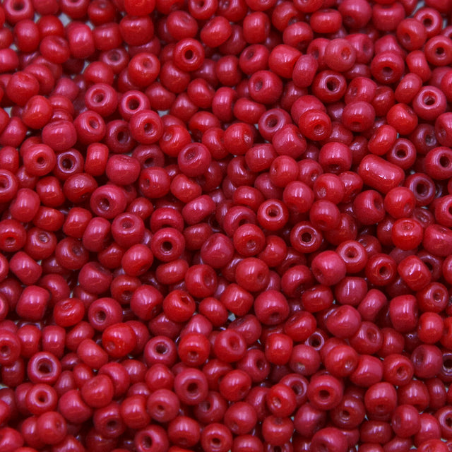 SV100-60: Vintage Venetian Seed Bead OP Brick Red 8/0 - 250 Grams