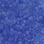 SV100-69: Vintage Venetian Tube Transparent Cedar Blue 3x4MM AVG - 250 Grams