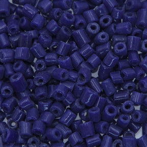 SV100-71: Vintage Venetian Tube OP Navy Blue 4x5MM AVG - 250 Grams
