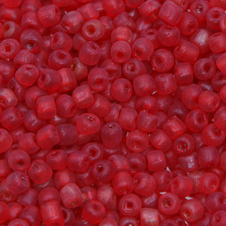 SV100-72: Vintage Venetian Seed Bead Transparent Red 5/0 - 250 Grams